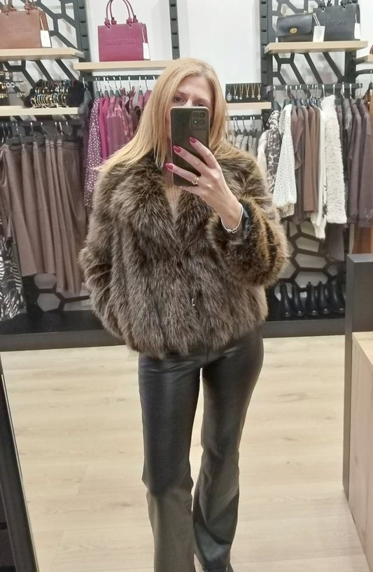 Γούνα Faux Fur - Κοντή Καφέ